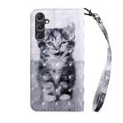 For Samsung Galaxy A55 5G 3D Painted Leather Phone Case(Smile Cat) - 3