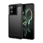 For Xiaomi Redmi K60 Ultra Brushed Texture Carbon Fiber TPU Phone Case(Black) - 1