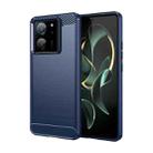 For Xiaomi 13T Brushed Texture Carbon Fiber TPU Phone Case(Blue) - 1