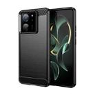 For Xiaomi 13T Pro Brushed Texture Carbon Fiber TPU Phone Case(Black) - 1