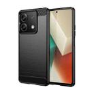 For Xiaomi Redmi Note 13 5G Brushed Texture Carbon Fiber TPU Phone Case(Black) - 1