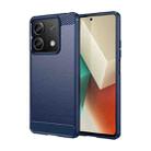 For Xiaomi Redmi Note 13 5G Brushed Texture Carbon Fiber TPU Phone Case(Blue) - 1