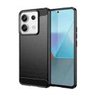 For Xiaomi Redmi Note 13 Pro 5G Brushed Texture Carbon Fiber TPU Phone Case(Black) - 1