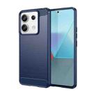 For Xiaomi Redmi Note 13 Pro 5G Brushed Texture Carbon Fiber TPU Phone Case(Blue) - 1