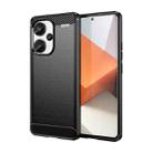 For Xiaomi Redmi Note 13 Pro+ Brushed Texture Carbon Fiber TPU Phone Case(Black) - 1