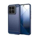 For Xiaomi 14 Brushed Texture Carbon Fiber TPU Phone Case(Blue) - 1