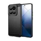 For Xiaomi 14 Pro Brushed Texture Carbon Fiber TPU Phone Case(Black) - 1
