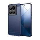 For Xiaomi 14 Pro Brushed Texture Carbon Fiber TPU Phone Case(Blue) - 1