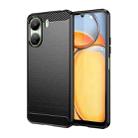 For Xiaomi Poco C65 Brushed Texture Carbon Fiber TPU Phone Case(Black) - 1