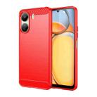 For Xiaomi Poco C65 Brushed Texture Carbon Fiber TPU Phone Case(Red) - 1