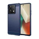 For Xiaomi Poco X6 Neo Brushed Texture Carbon Fiber TPU Phone Case(Blue) - 1