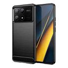 For Xiaomi Poco X6 Pro 5G Brushed Texture Carbon Fiber TPU Phone Case(Black) - 1