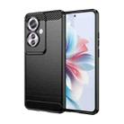 For OPPO F25 Pro 5G Brushed Texture Carbon Fiber TPU Phone Case(Black) - 1