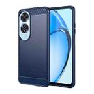 For OPPO A60 Brushed Texture Carbon Fiber TPU Phone Case(Blue) - 1