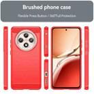 For OPPO Reno12 F 5G Brushed Texture Carbon Fiber TPU Phone Case(Red) - 2