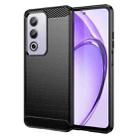 For OPPO A3 Pro India Brushed Texture Carbon Fiber TPU Phone Case(Black) - 1