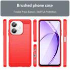 For OPPO A3x 5G India Carbon Fiber Brushed Texture TPU Phone Case(Red) - 2