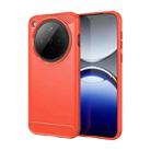 For OPPO Find X8 Carbon Fiber Brushed Texture TPU Phone Case(Red) - 1