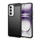 For OPPO Reno12 Global Carbon Fiber Brushed Texture TPU Phone Case(Black) - 1