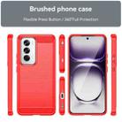 For OPPO Reno12 Global Carbon Fiber Brushed Texture TPU Phone Case(Red) - 2