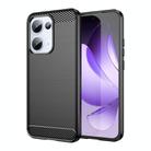 For OPPO Reno13 Global Carbon Fiber Brushed Texture TPU Phone Case(Black) - 1
