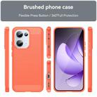 For OPPO Reno13 Global Carbon Fiber Brushed Texture TPU Phone Case(Red) - 2