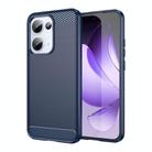 For OPPO Reno13 Global Carbon Fiber Brushed Texture TPU Phone Case(Blue) - 1