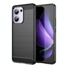 For OPPO Reno13 F 5G Carbon Fiber Brushed Texture TPU Phone Case(Black) - 1
