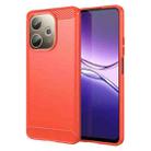 For OPPO A5 Energy 5G Carbon Fiber Brushed Texture TPU Phone Case(Red) - 1