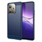 For OPPO A5 Pro 4G Carbon Fiber Brushed Texture TPU Phone Case(Blue) - 1