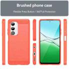 For OPPO A5 5G Global Carbon Fiber Brushed Texture TPU Phone Case(Red) - 2