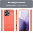 For OPPO Reno14 Pro Global Carbon Fiber Brushed Texture TPU Phone Case(Red) - 2