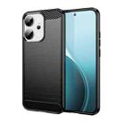 For OPPO Reno14 Global Carbon Fiber Brushed Texture TPU Phone Case(Black) - 1