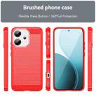 For OPPO Reno14 Global Carbon Fiber Brushed Texture TPU Phone Case(Red) - 2