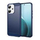 For OPPO Reno14 Global Carbon Fiber Brushed Texture TPU Phone Case(Blue) - 1