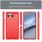 For OnePlus Nord 4 Brushed Texture Carbon Fiber TPU Phone Case(Red) - 2