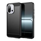 For OnePlus 13T Carbon Fiber Brushed Texture TPU Phone Case(Black) - 1