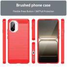 For OnePlus Ace 5 Racing Carbon Fiber Brushed Texture TPU Phone Case(Red) - 2