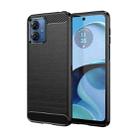 For Motorola Moto G14 Brushed Texture Carbon Fiber TPU Phone Case(Black) - 1