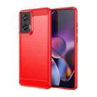 For Motorola Moto G Stylus 5G 2024 Brushed Texture Carbon Fiber TPU Phone Case(Red) - 1