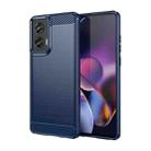 For Motorola Moto G Stylus 5G 2024 Brushed Texture Carbon Fiber TPU Phone Case(Blue) - 1