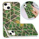 Electroplating Soft TPU Phone Case For iPhone 15(Green Rhombus) - 1