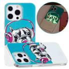 For iPhone 15 Pro Electroplating Soft TPU Phone Case(Headset Dog) - 1