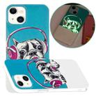 For iPhone 15 Electroplating Soft TPU Phone Case(Headset Dog) - 1