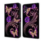 For LG K22 / K22 Plus Crystal 3D Shockproof Protective Leather Phone Case(Purple Flower Butterfly) - 1