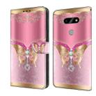 For LG K31 Crystal 3D Shockproof Protective Leather Phone Case(Pink Bottom Butterfly) - 1
