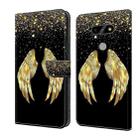 For LG K31 Crystal 3D Shockproof Protective Leather Phone Case(Golden Wings) - 1