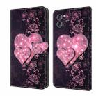 For LG Q92 5G Crystal 3D Shockproof Protective Leather Phone Case(Lace Love) - 1