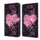 For LG V60 ThinQ 5G Crystal 3D Shockproof Protective Leather Phone Case(Lace Love) - 1