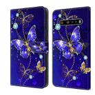 For LG V60 ThinQ 5G Crystal 3D Shockproof Protective Leather Phone Case(Diamond Butterfly) - 1